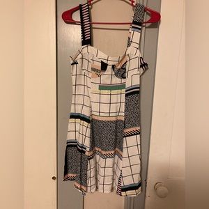 (SOLD) & Other Storries | Graphic Grid Skater Dress | Size 8